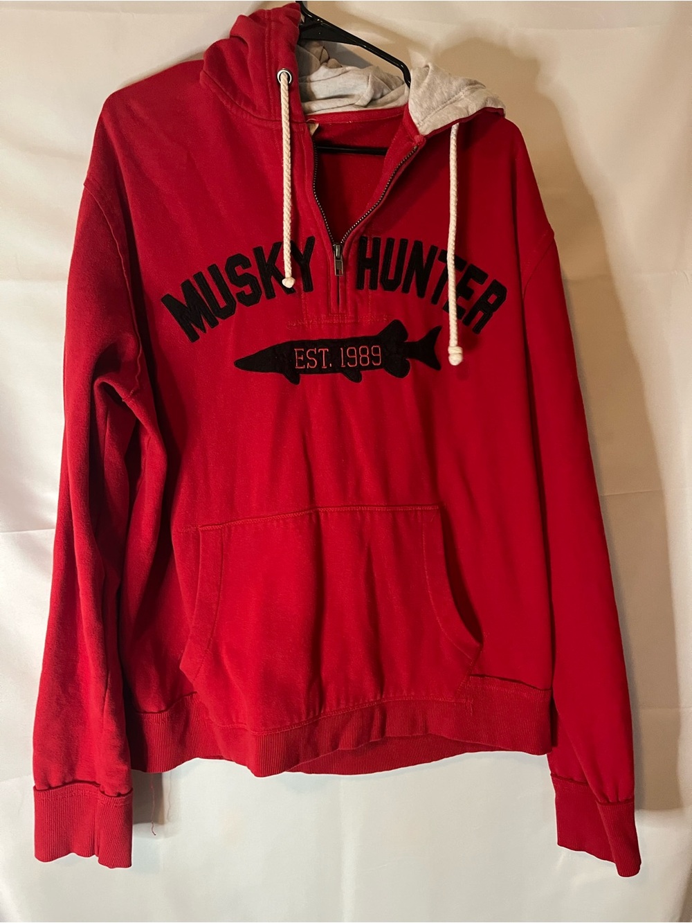 Blue 84 Red Musky Hunter Quarter-Zip Pullover Hoodie